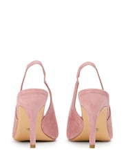 Tony Bianco Pink Peggy Blossom Suede Stiletto Slingback Heels - Image 5 of 6