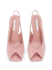 Tony Bianco Pink Peggy Blossom Suede Stiletto Slingback Heels - Image 6 of 6