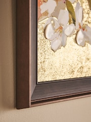 Set of 2 Gold Textured Metallic Floral Wall Art - Image 3 of 6