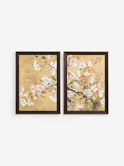 Set of 2 Gold Textured Metallic Floral Wall Art - Image 5 of 6