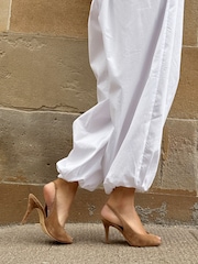 Tony Bianco Natural Peggy Taupe Suede Stiletto Slingback Heels - Image 3 of 8