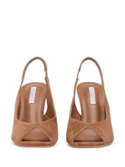 Tony Bianco Natural Peggy Taupe Suede Stiletto Slingback Heels - Image 6 of 8