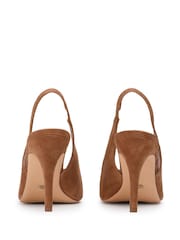 Tony Bianco Natural Peggy Taupe Suede Stiletto Slingback Heels - Image 7 of 8
