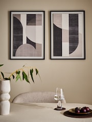 Set of 2 Monochrome Bold Textured Abstract Wall Art - Image 1 of 5