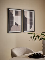 Set of 2 Monochrome Bold Textured Abstract Wall Art - Image 2 of 5