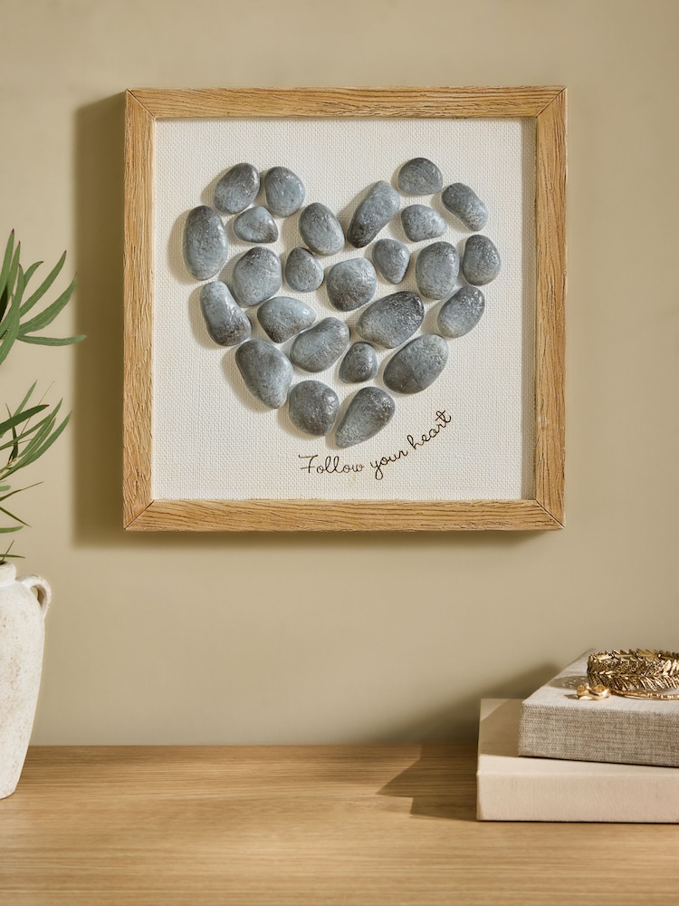 3D Pebble Heart Framed Wall Art - Larawan 1 ng 4 3D Pebble Heart Framed Wall Art - Larawan 1 ng 4
