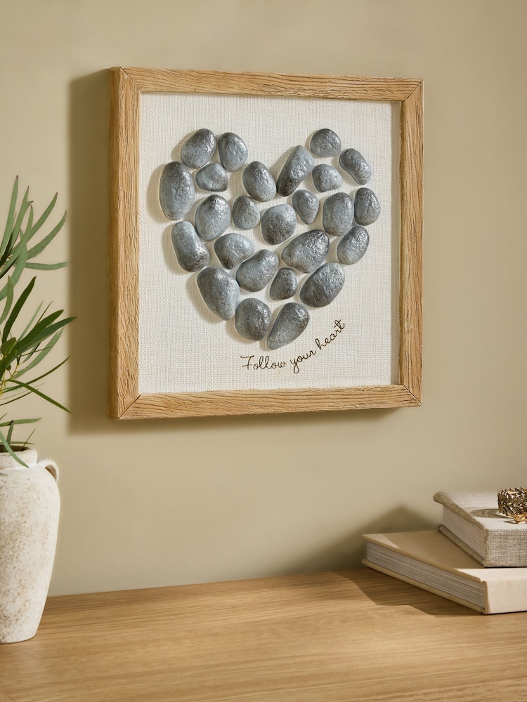 3D Pebble Heart Framed Wall Art - Larawan 2 ng 4 3D Pebble Heart Framed Wall Art - Larawan 2 ng 4