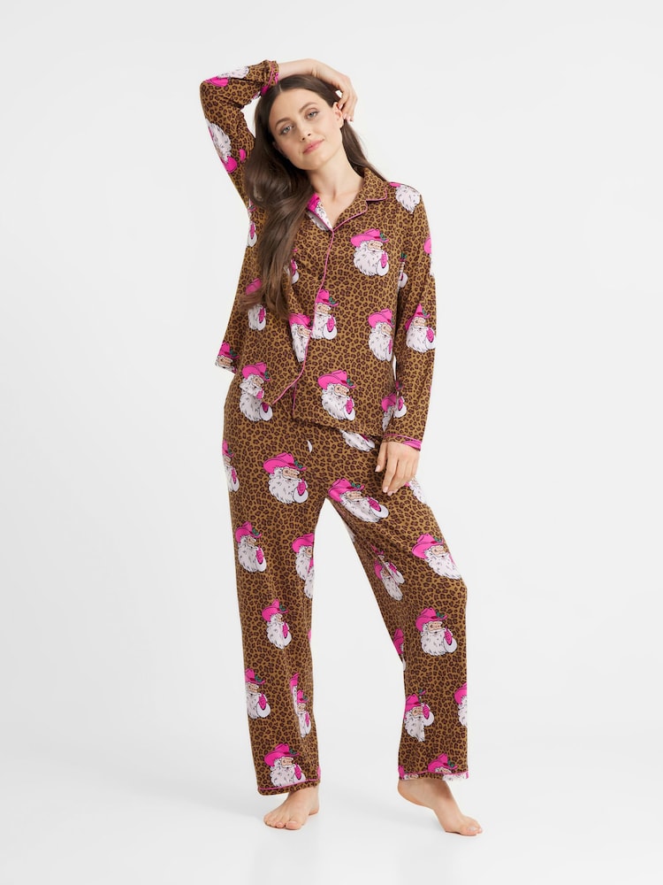 Urban Threads Brown Cowboy Santa Long Pyjamas Set - Image 4 of 4 Urban Threads Brown Cowboy Santa Long Pyjamas Set - Image 4 of 4
