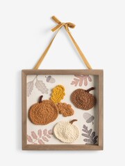 Brown Pumpkin and Acorn Crochet Wall Art - Image 1 of 2