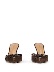 Tony Bianco Brown Shae Espresso Suede Backless Pointed Toe Heels - Image 2 of 10