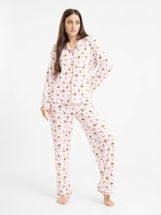 Urban Threads Urban Threads Cream Christmas Pudding Long Pyjamas Set - صورة 1 من 5