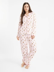 Urban Threads Urban Threads Cream Christmas Pudding Long Pyjamas Set - صورة 2 من 5