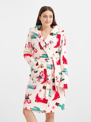 Urban Threads Urban Threads Cream Cowgirl Christmas Fleece Dressing Gown - Imagen 4 de 5