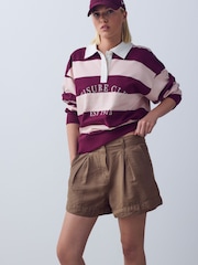 Washed Chocolate Brown Washed Chino Shorts - Image 1 of 8