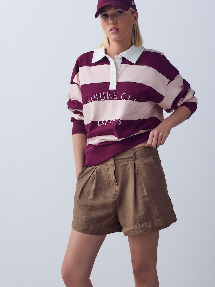 Washed Chocolate Brown Washed Chino Shorts - Image 1 of 8