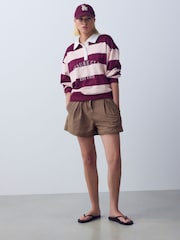 Washed Chocolate Brown Washed Chino Shorts - Image 2 of 8