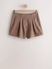 Washed Chocolate Brown Washed Chino Shorts - Image 6 of 8