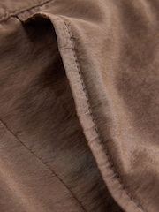 Washed Chocolate Brown Washed Chino Shorts - Image 7 of 8