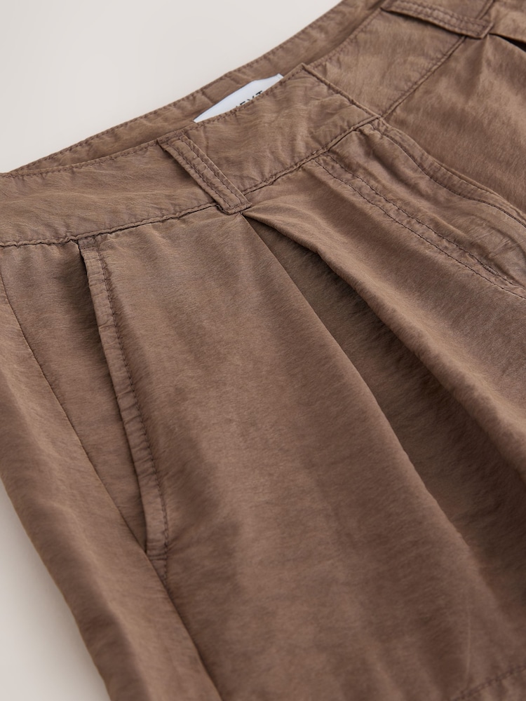 Washed Chocolate Brown Washed Chino Shorts - Image 8 of 8