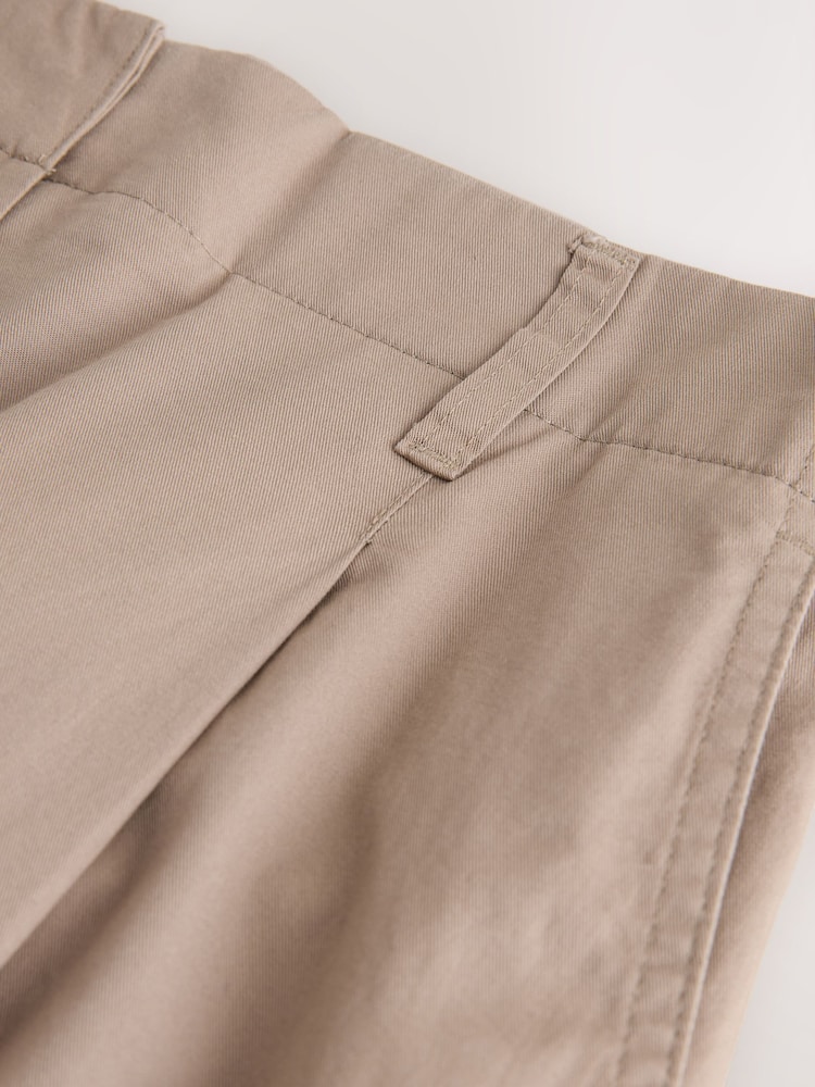 Stone Pleated Barrel Leg Chino Trousers - Image 2 of 3