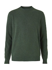 Savile Row Company Green Merino Wool Cashmere Blend Crew Neck Jumper - Image 1 of 2