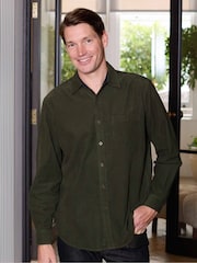 Savile Row Company Classic Fit Cotton Babycord Casual Brown Shirt - Image 2 of 4