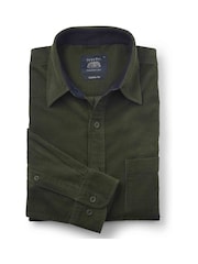 Savile Row Company Classic Fit Cotton Babycord Casual Brown Shirt - Image 4 of 4