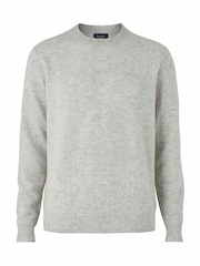 Savile Row Company Grey Merino Wool Cashmere Blend Crew Neck Jumper - Image 3 of 4