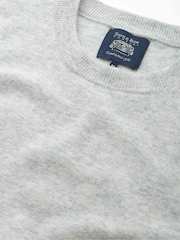 Savile Row Company Grey Merino Wool Cashmere Blend Crew Neck Jumper - Image 4 of 4