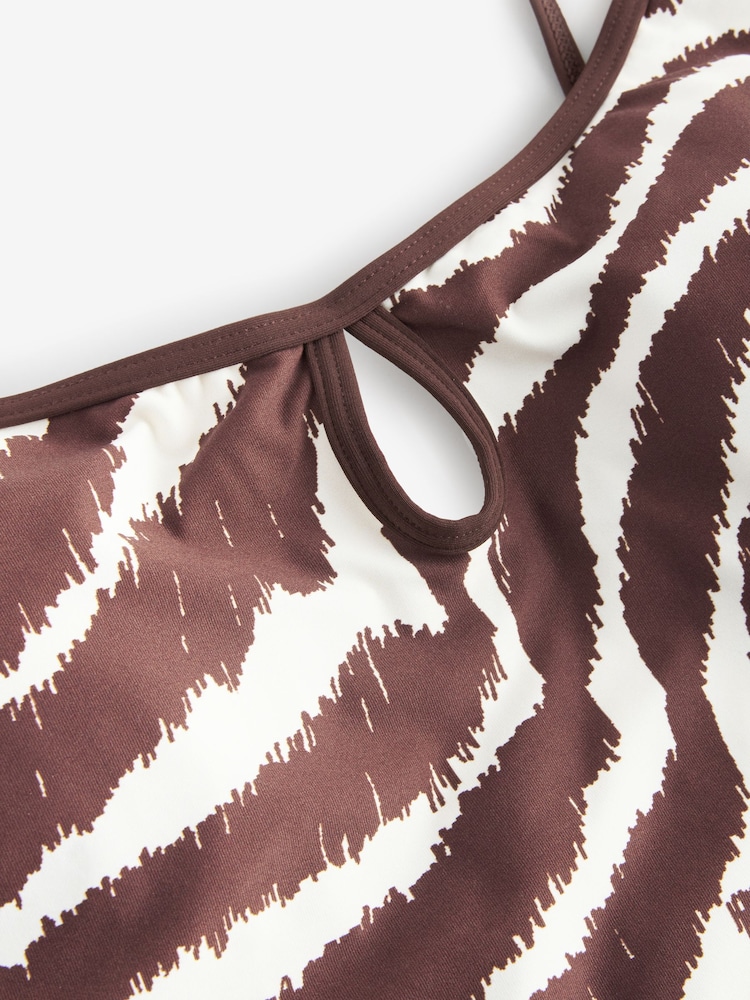 Daily by Desmond and Dempsey Chocolate Brown Wave Keyhole Scoop Swimsuit with Tummy Control - Image 9 of 9 Daily by Desmond and Dempsey Chocolate Brown Wave Keyhole Scoop Swimsuit with Tummy Control - Image 9 of 9