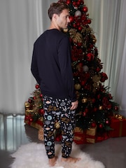 Threadbare Christmas Print Long Pyjamas (2-Piece Set) - Imagen 3 de 5