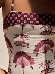 Daily by Desmond and Dempsey Ecru Palm Bandeau Swimsuit with Tummy Control and Removable straps - Image 6 of 7