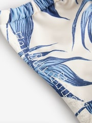 Daily by Desmond and Dempsey Cream Blue Palm Halterneck Swimsuit with Tummy Control - Image 9 of 11
