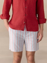 Blue Cotton Stripe Chino Shorts - Image 1 of 11