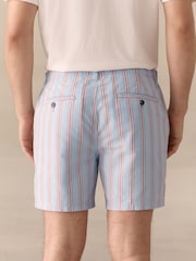 Blue Cotton Stripe Chino Shorts - Image 3 of 11