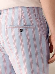 Blue Cotton Stripe Chino Shorts - Image 6 of 11