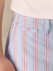 Blue Cotton Stripe Chino Shorts - Image 7 of 11