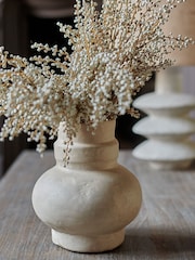 Abigail Ahern Off White Fulton Rustic Paper Mache Vase - Image 1 of 4