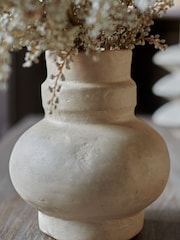 Abigail Ahern Off White Fulton Rustic Paper Mache Vase - Image 3 of 4
