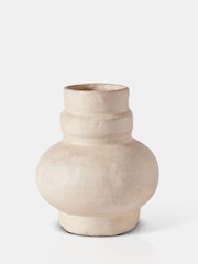 Abigail Ahern Off White Fulton Rustic Paper Mache Vase - Image 4 of 4