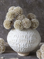 Abigail Ahern Off White Milner Ceramic Textured Vase - Image 4 of 5