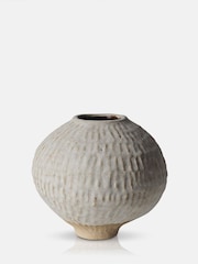 Abigail Ahern Off White Milner Ceramic Textured Vase - Image 5 of 5