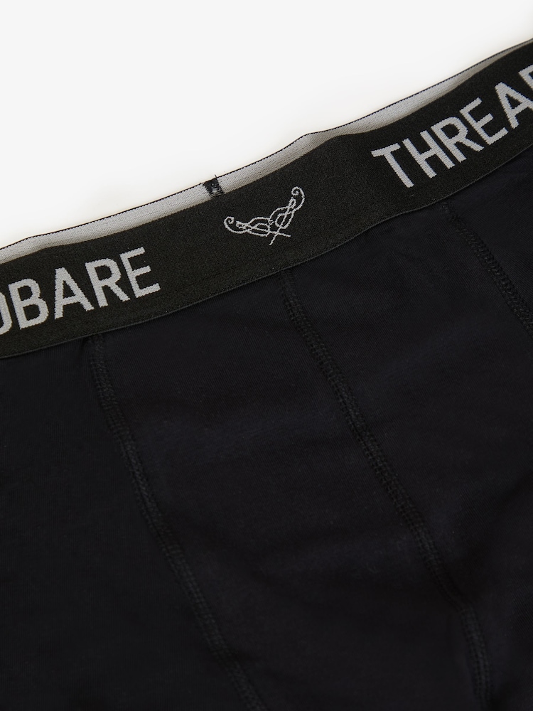 Threadbare Black Hipster Fit Boxer Shorts (7 Pack) - Image 3 of 3 Threadbare Black Hipster Fit Boxer Shorts (7 Pack) - Image 3 of 3