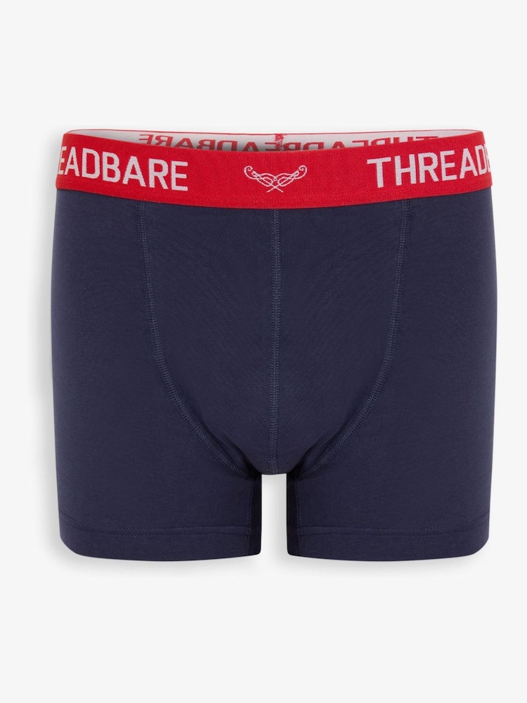 Threadbare Blue Christmas Print Hipster Fit Boxer Shorts (3 Pack) - Image 2 of 5 Threadbare Blue Christmas Print Hipster Fit Boxer Shorts (3 Pack) - Image 2 of 5
