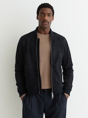 Reiss Navy Bild Zip-Through Bomber Jacket - Image 1 of 7