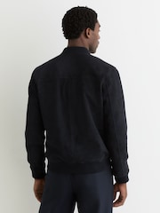 Reiss Navy Bild Zip-Through Bomber Jacket - Image 6 of 7