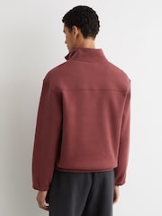 Reiss Raspberry Pink Quinn Cotton-Blend Washed Half-Zip Sweatshirt - Image 5 of 7