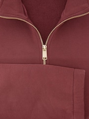Reiss Raspberry Pink Quinn Cotton-Blend Washed Half-Zip Sweatshirt - Image 7 of 7
