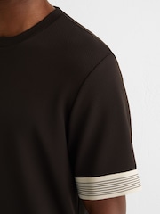 Reiss Chocolate Brown Aries T-Shirts - Image 4 of 6