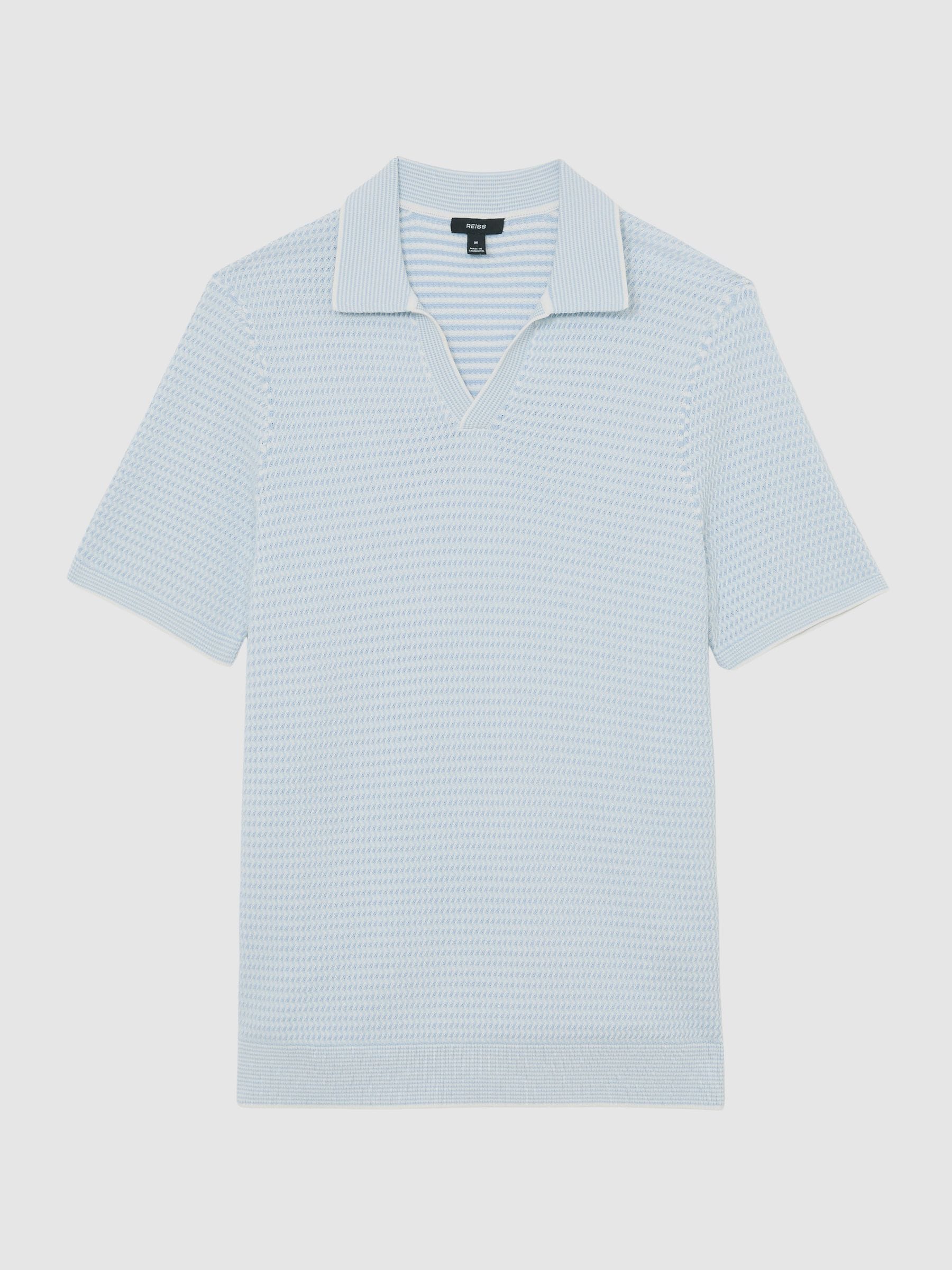 オーラリー COTTON WOOL RIB KNITSKIPPER POLO Buy Reiss Soft Blue Redbury Open-Collar Textured-Knit Polo Shirt